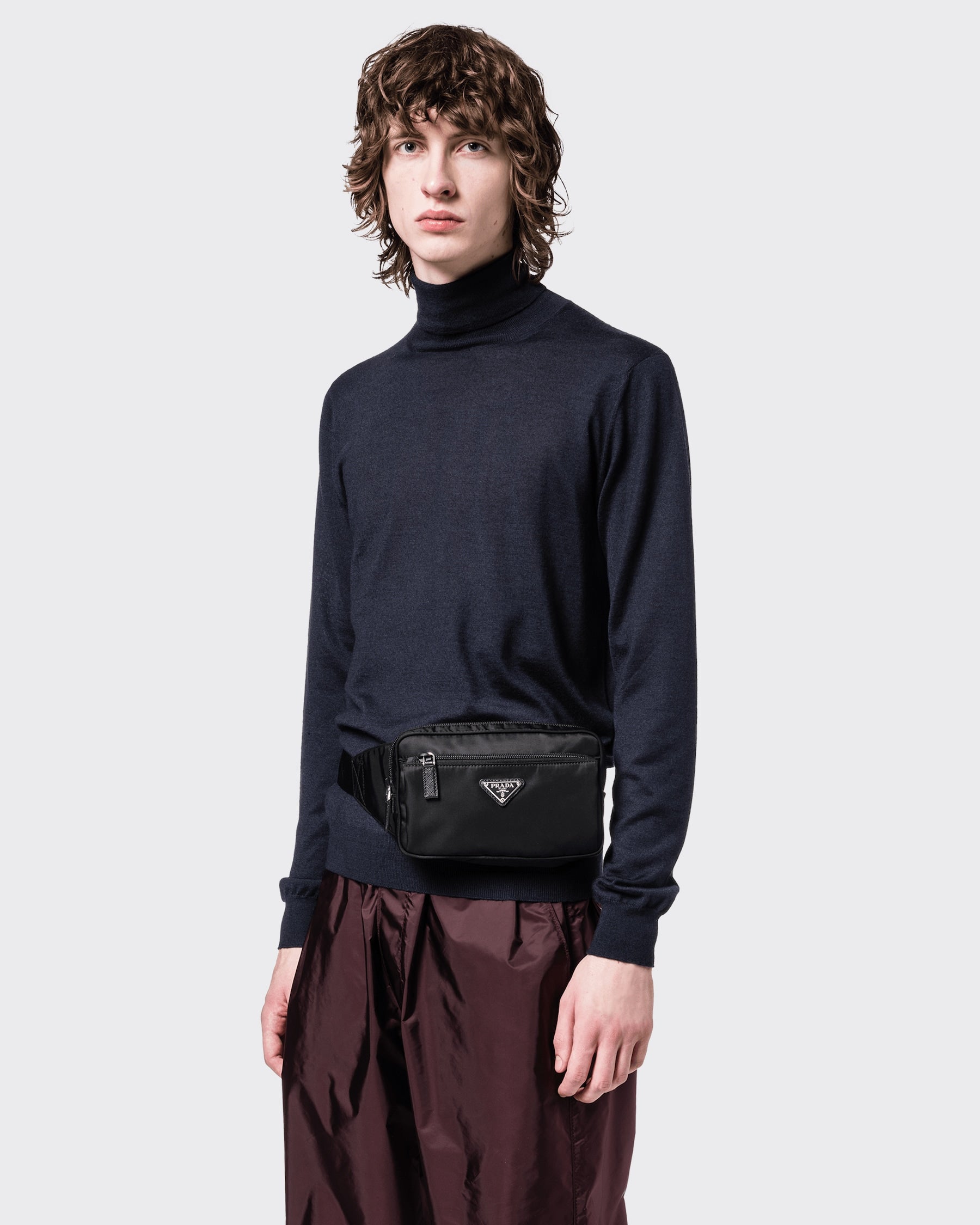 Sac banane en Re-Nylon et cuir Saffiano