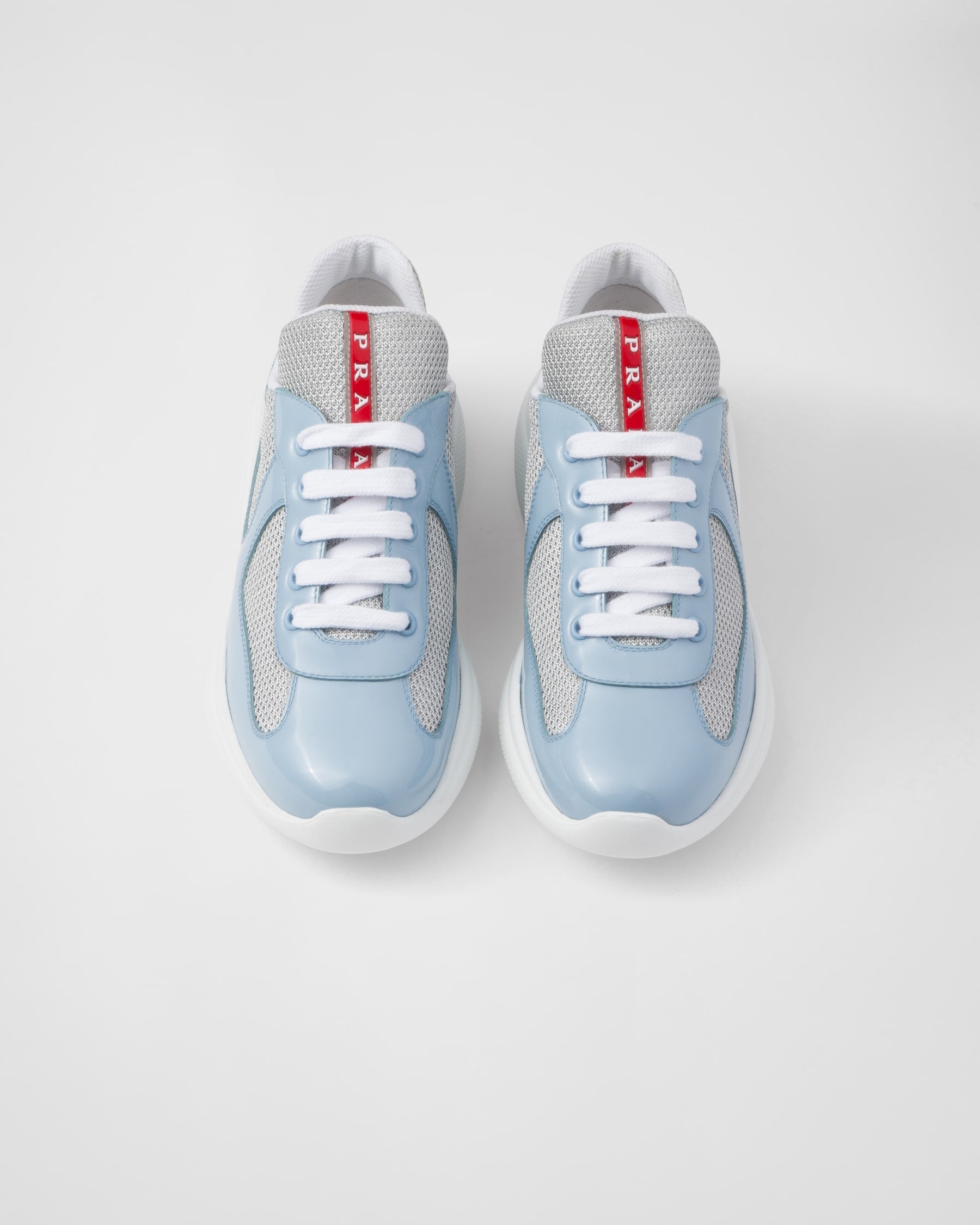 Baskets Prada America’s Cup en tissu Bike bleu ciel