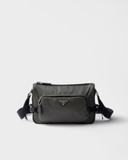Sac de taille moyenne porté épaule en Re-Nylon et cuir Saffiano