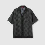 Chemise de bowling en twill de soie à imprimé